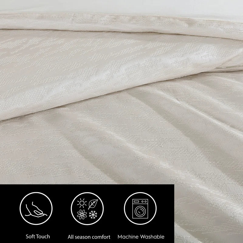 Illusion Ivory Duvet Cover Set