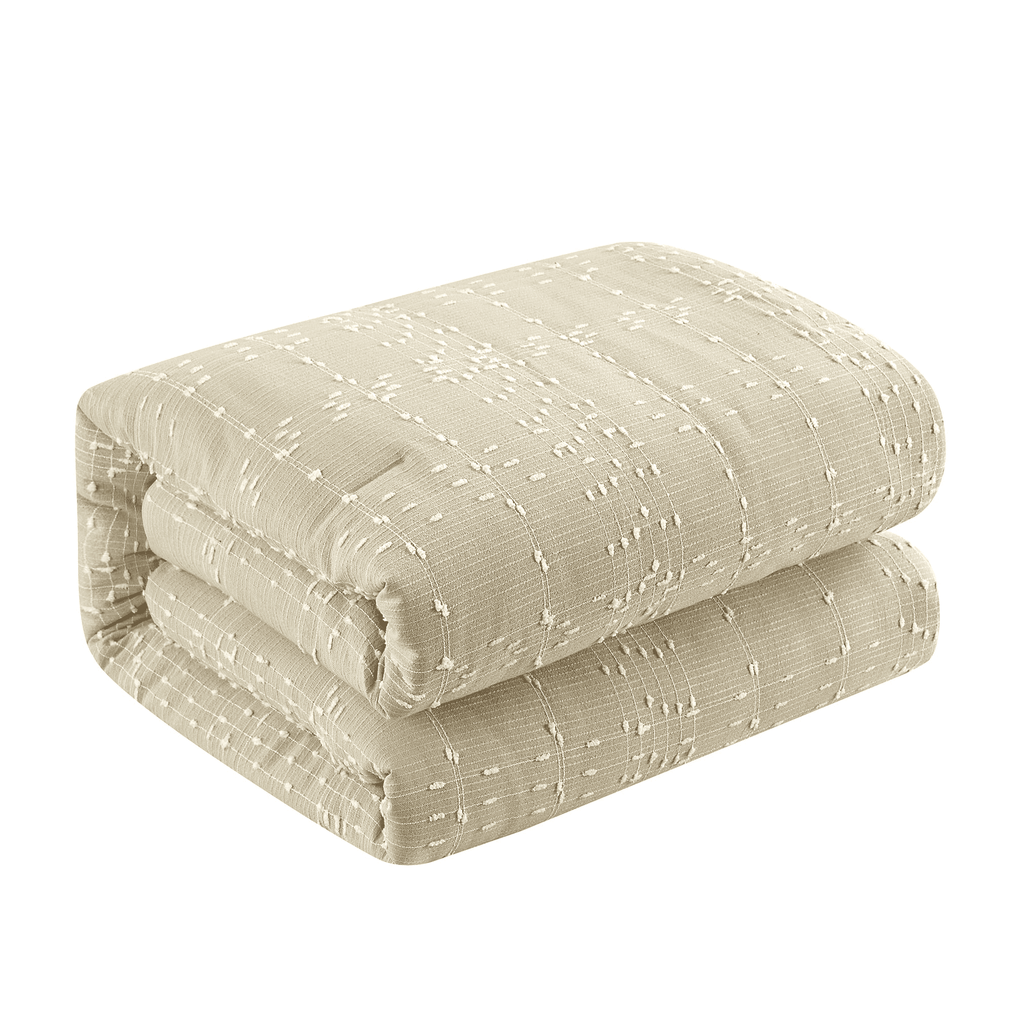 7 piece complete bedding set - All included items displayed: comforter, sheets, pillowcases, shams