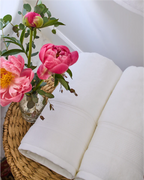 6-piece Bath Bundle detail – two-ply construction, sustainable bath linen, Casa Marella