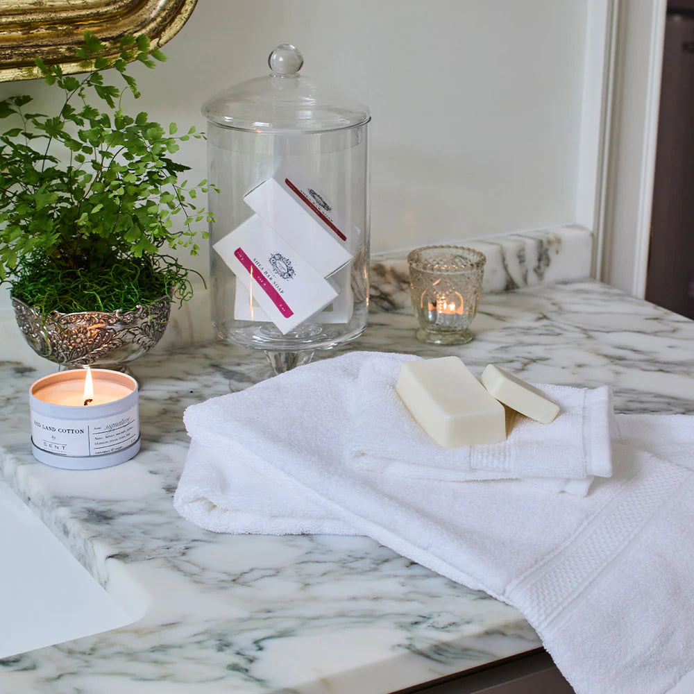 Cotton Bath Towels lifestyle winter – spa quality, Red Land Cotton, Casa Marella