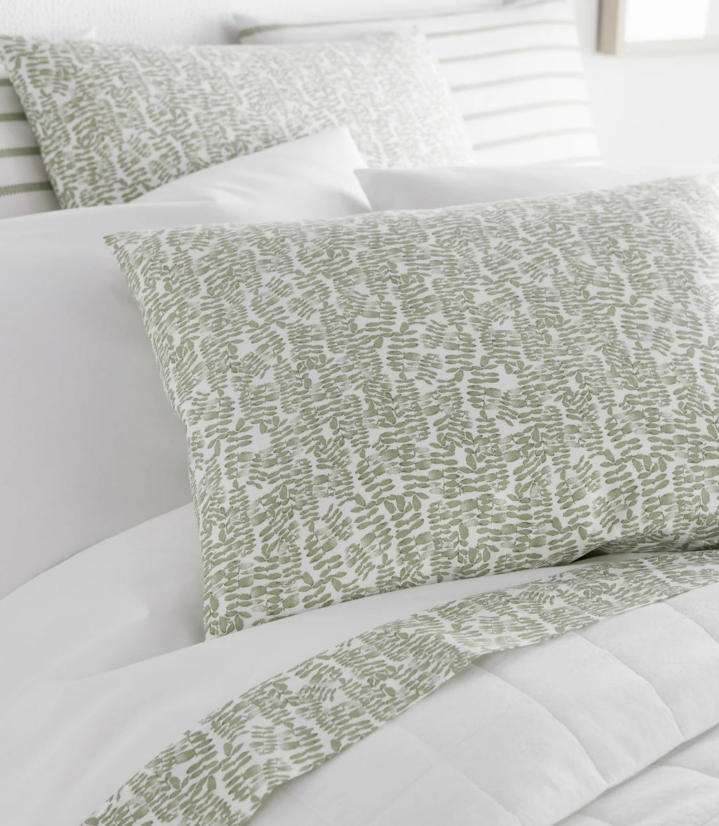Fern Percale Sleeping Shams | 100% Long Staple Cotton | Peacock Alley for Casa Marella