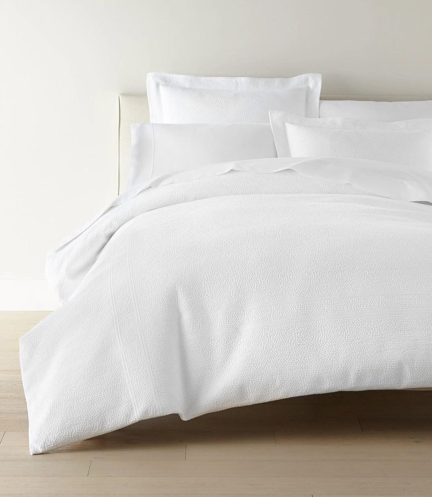Montauk Matelassé Duvet Cover in Platinum – luxury cotton bedding – Peacock Alley