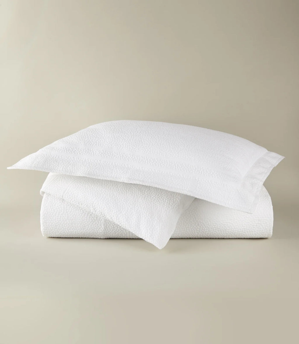 Montauk Matelassé Duvet and Sham in White – luxury bedding set – Peacock Alley Casa Marella