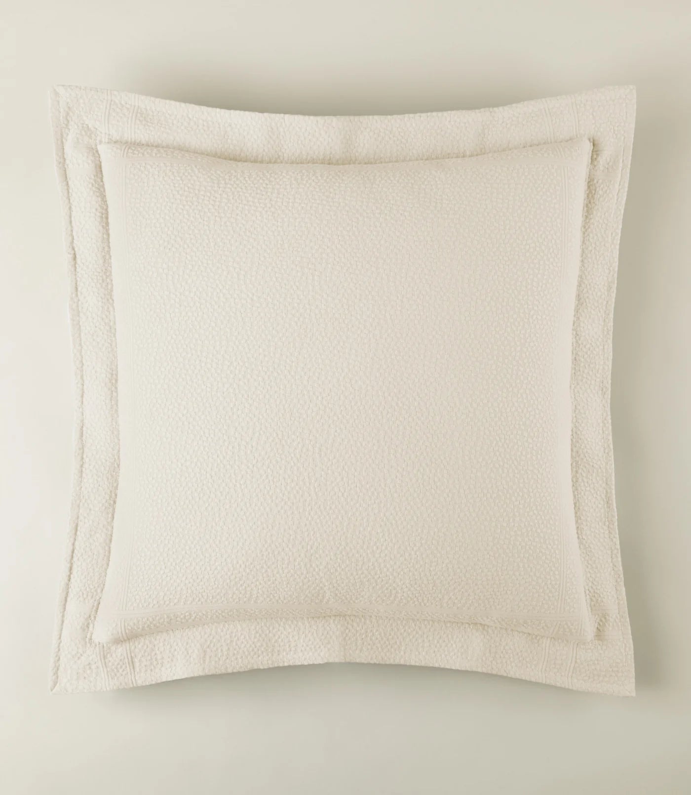 Montauk Matelassé Euro Sham in Pearl – woven in Portugal – Peacock Alley Casa Marella