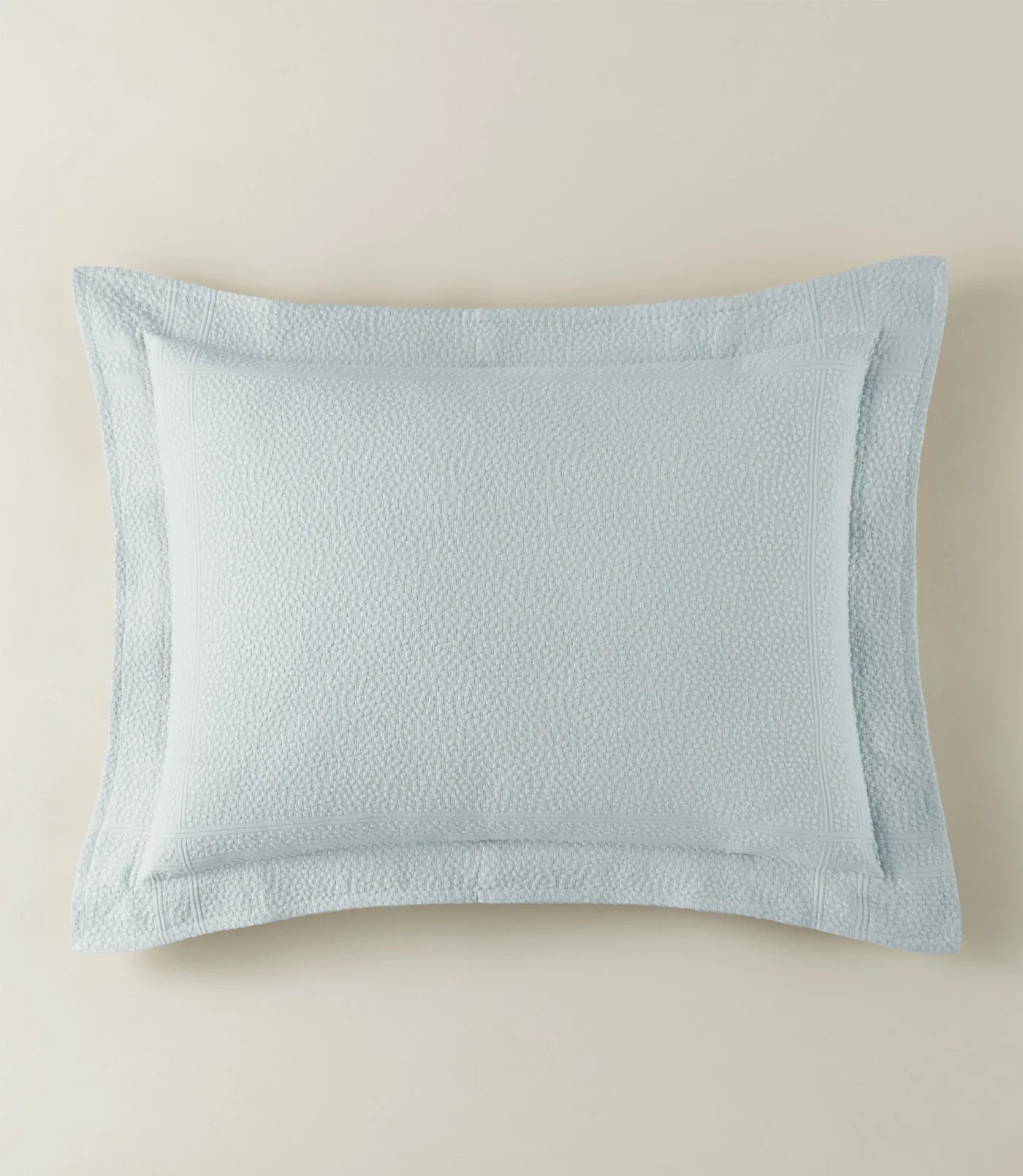 Montauk Matelassé Euro Sham in Gray – pebble texture – Peacock Alley for Casa Marella