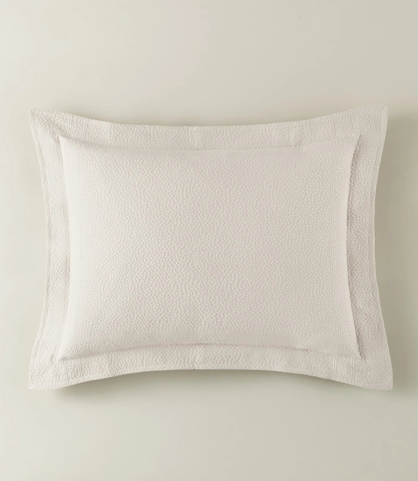 Montauk Matelassé Sham in Pearl – luxury pillow sham – Peacock Alley for Casa Marella