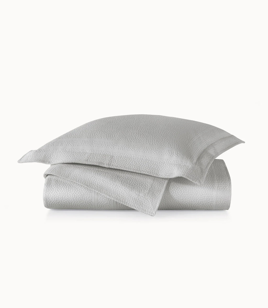 Montauk Matelassé Coverlet Set in Gray – Duvet and Sham – Peacock Alley for Casa Marella