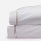 Ella Embroidered Pillowcase Set on white – 140 TC Alabama cotton percale, Casa Marella