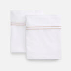 Ella Pillowcase Set flat lay on white – hand-sewn in USA, Red Land Cotton