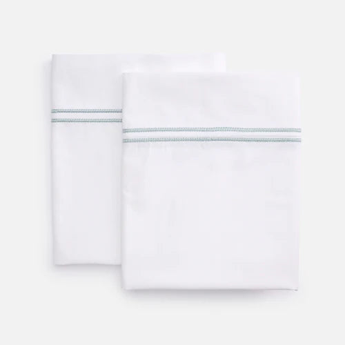Ella Embroidered Pillowcase detail – artisanal embroidery, 100% Alabama cotton