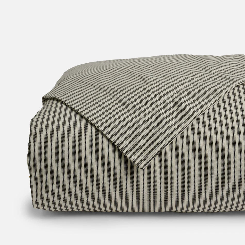 Ticking Stripe Duvet Cover product shot – graphic farmhouse design, Casa Marella