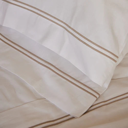 Ella Embroidered Pillowcase Set wholesale view – breathable luxury bedding, Casa Marella