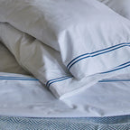 Ella Pillowcase Set styled – Red Land Cotton, Made in USA, Casa Marella Home Linens