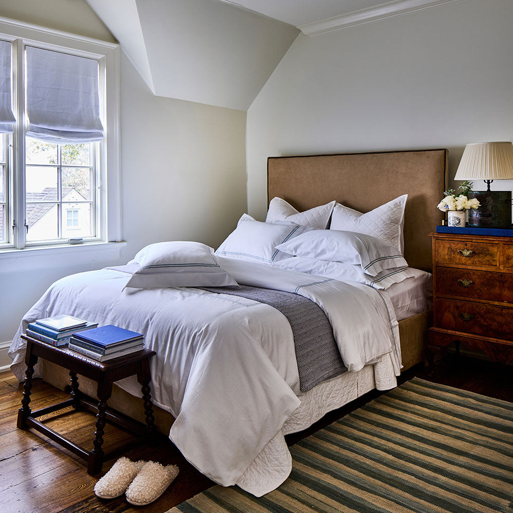 Highlands Blanket product shot – soft white colorway, sustainable home, Casa Marella