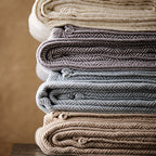 Highlands Cotton Blanket close-up weave – durable natural cotton, Made in USA