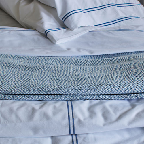Highlands Cotton Blanket detail texture – woven in Maine, heirloom quality, Red Land Cotton
