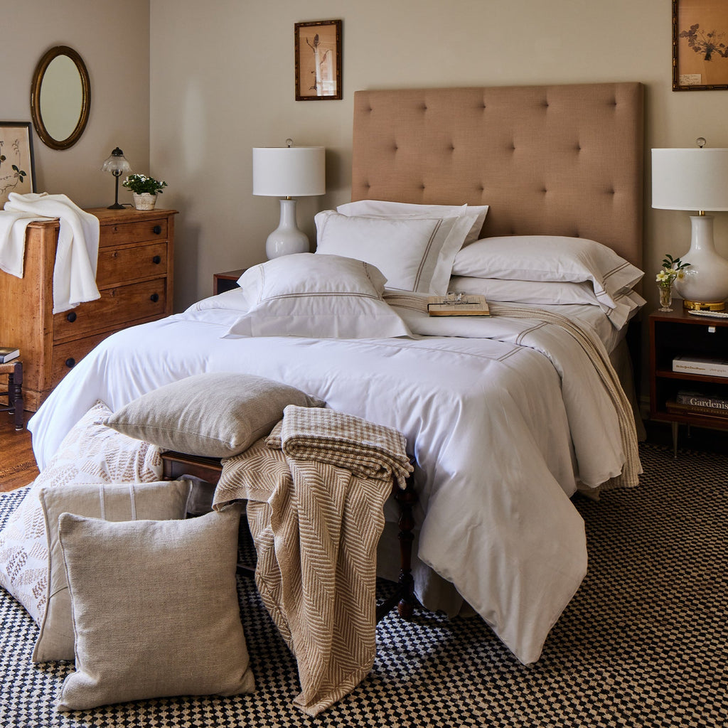 Ella Duvet Cover bedroom styling – Red Land Cotton, sustainable luxury bedding