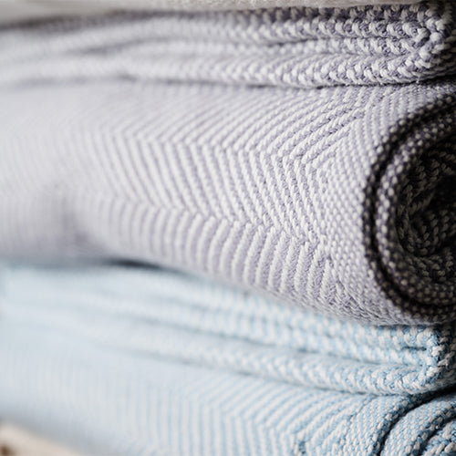 Highlands Blanket full view – 100% Alabama-grown cotton, luxury bedding, Casa Marella